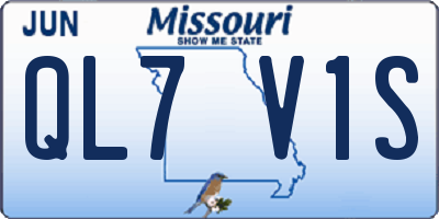 MO license plate QL7V1S