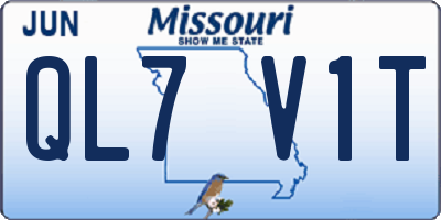MO license plate QL7V1T