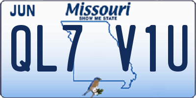MO license plate QL7V1U