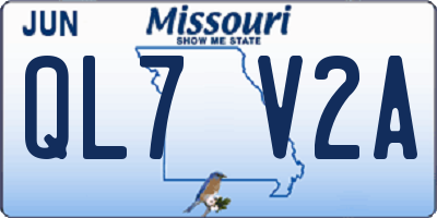 MO license plate QL7V2A