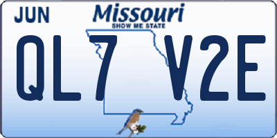 MO license plate QL7V2E