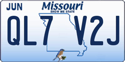 MO license plate QL7V2J