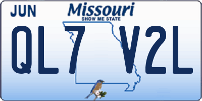 MO license plate QL7V2L