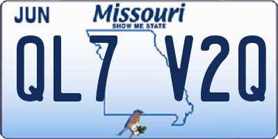 MO license plate QL7V2Q