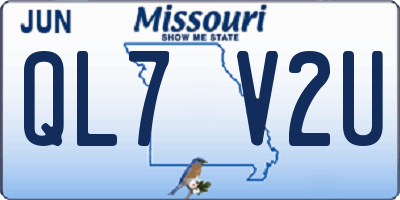 MO license plate QL7V2U