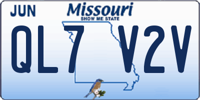 MO license plate QL7V2V