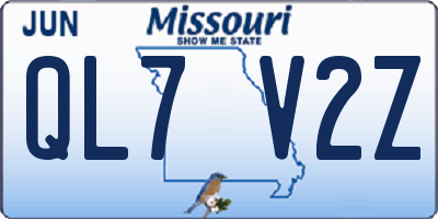 MO license plate QL7V2Z