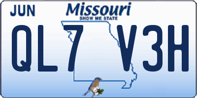 MO license plate QL7V3H