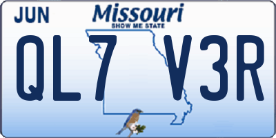 MO license plate QL7V3R