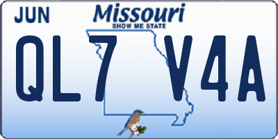 MO license plate QL7V4A