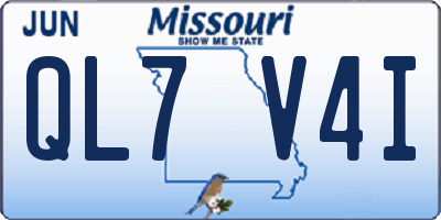 MO license plate QL7V4I
