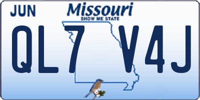 MO license plate QL7V4J