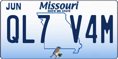 MO license plate QL7V4M
