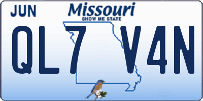 MO license plate QL7V4N