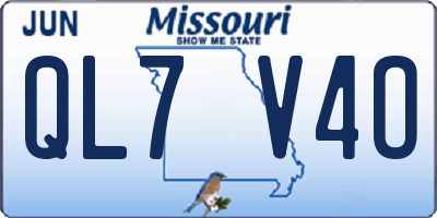 MO license plate QL7V4O