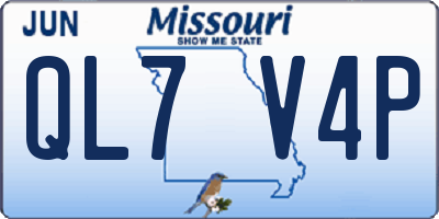 MO license plate QL7V4P