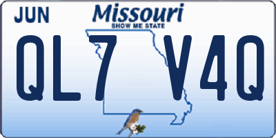 MO license plate QL7V4Q