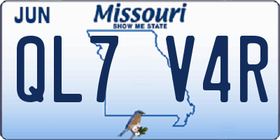 MO license plate QL7V4R