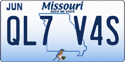 MO license plate QL7V4S
