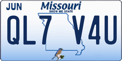 MO license plate QL7V4U