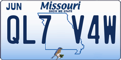 MO license plate QL7V4W