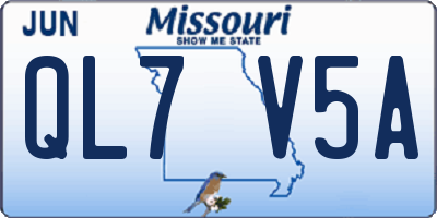 MO license plate QL7V5A