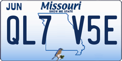 MO license plate QL7V5E
