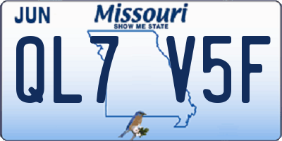 MO license plate QL7V5F
