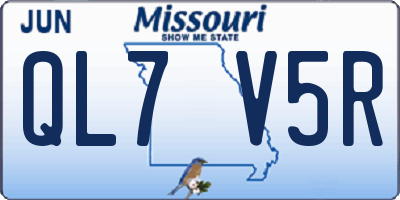 MO license plate QL7V5R