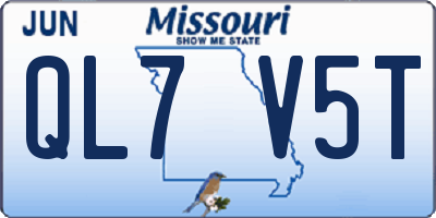MO license plate QL7V5T