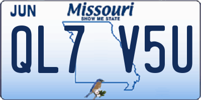 MO license plate QL7V5U