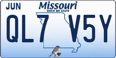 MO license plate QL7V5Y