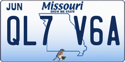 MO license plate QL7V6A