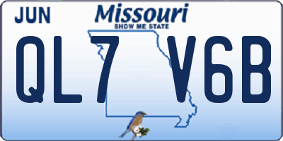 MO license plate QL7V6B