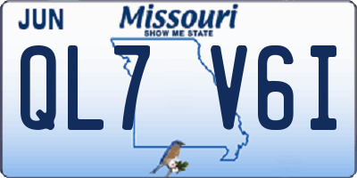 MO license plate QL7V6I