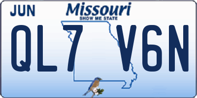 MO license plate QL7V6N