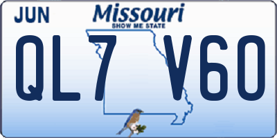 MO license plate QL7V6O
