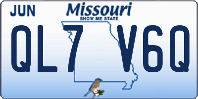 MO license plate QL7V6Q
