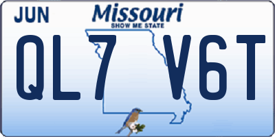 MO license plate QL7V6T