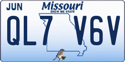 MO license plate QL7V6V