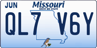 MO license plate QL7V6Y