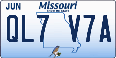 MO license plate QL7V7A