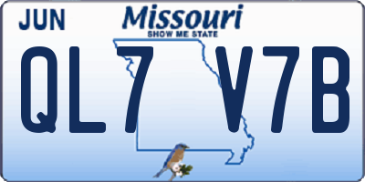 MO license plate QL7V7B