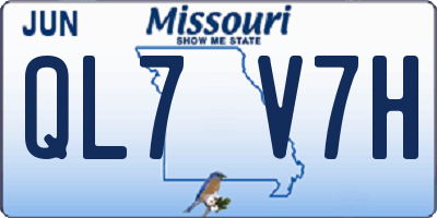 MO license plate QL7V7H