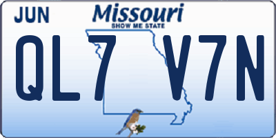 MO license plate QL7V7N