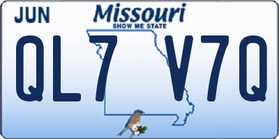 MO license plate QL7V7Q