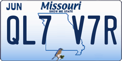 MO license plate QL7V7R