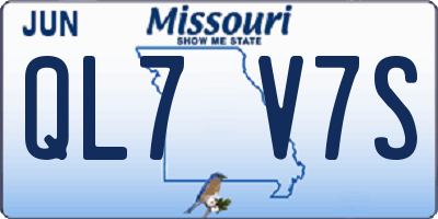 MO license plate QL7V7S