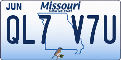 MO license plate QL7V7U