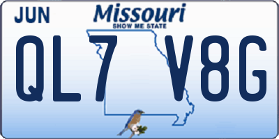 MO license plate QL7V8G